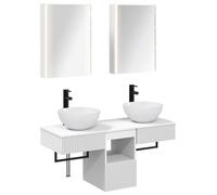 Ensemble de meubles de salle de bain, 5 pièces, blanc, 43 x 11,5 x 60,5 cm