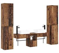 Ensemble de meubles de salle de bain, 5 pièces, bois de récupération, 33 x 34,5 x 160 cm