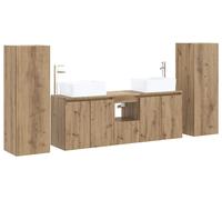 Ensemble de meubles de salle de bain, 5 pièces, en chêne artisanal, dimensions : 33 x 34,5 x 100 cm