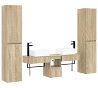 Ensemble de meubles de salle de bain, 5 pièces, en chêne Sonoma, dimensions : 33 x 34,5 x 160 cm