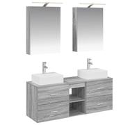 Ensemble de meubles de salle de bain 5 pièces, finition Sonoma gris