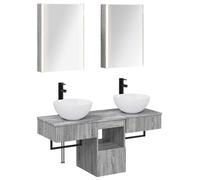Ensemble de meubles de salle de bain 5 pièces, finition Sonoma gris, dimensions : 43 x 11,5 x 60,5 cm