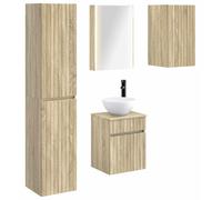 Ensemble de meubles de salle de bain, 5 pièces, imitation chêne Sonoma, dimensions : 43 x 11,5 x 60,5 cm
