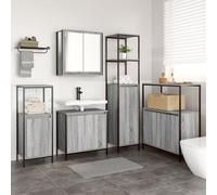 Ensemble de meubles de salle de bain 5 pièces vidaXL Gris Sonoma en bois d'ingénierie
