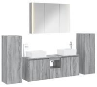 Ensemble de meubles de salle de bain 6 pièces, finition Sonoma gris