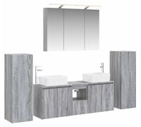 Ensemble de meubles de salle de bain 6 pièces, finition Sonoma gris