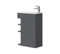 Ensemble de meubles de salle de bain Amadeo, 2 parties, avec lavabo, Anthracite, Vicco 43358