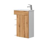 Ensemble de meubles de salle de bain Amadeo, 2 parties, avec lavabo, Chêne de force doré, Vicco 43359