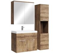 Ensemble de meubles de salle de bain - Badplaats - Montreal - Chêne marron - Simple vasque - Contemporain
