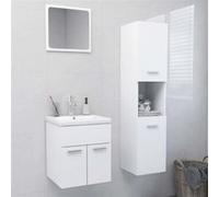 Ensemble de meubles de salle de bain Blanc Aggloméré Blanc G