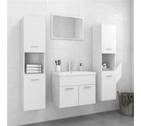 vidaXL - Ensemble de meubles de salle de bain, armoires avec rangement, blanc bois d'ingénierie