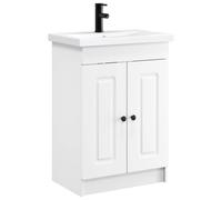 Ensemble de meubles de salle de bain, blanc, dimensions : 56 x 37,5 x 81 cm