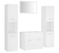 Ensemble de meubles de salle de bain - Cadre robust - ARMOIRE WC/SALLE DE BAIN COMPLETE - Blanc Aggloméré 60x1,5x37cm 842790 LH4773