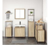 Ensemble de meubles de salle de bain - Chêne Sonoma - 5 pièces - Contemporain - Montage facile