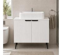 Ensemble de meubles de salle de bain comprenant un meuble-lavabo de 75 cm de large, un meuble-lavabo autoportant avec armoire, idéal pour les toilettes invités et les salles de bain, portes à fermetur
