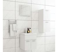 Ensemble de meubles de salle de bain comprenant un meuble-lavabo, une armoire intermédiaire et un miroir