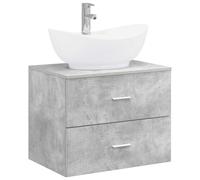 Ensemble de meubles de salle de bain, couleur gris béton, en matériau composite bois