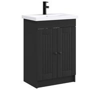 Ensemble de meubles de salle de bain, couleur noire, dimensions : 56 x 37,5 x 81 cm