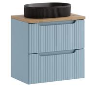 Ensemble de meubles de salle de bain de 60 cm avec plan vasque et vasque à encastrer, modèle Beyond
