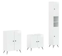 Ensemble de meubles de salle de bain en 3 pièces, modèle BREDA, finition blanche brillante