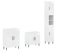 Ensemble de meubles de salle de bain en 3 pièces, modèle HAARLEM, finition blanche brillante