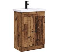 Ensemble de meubles de salle de bain en bois vieilli, dimensions : 56 x 37,5 x 81 cm