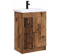 Ensemble de meubles de salle de bain en bois vieilli, dimensions : 56 x 37,5 x 81 cm