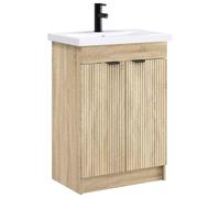 Ensemble de meubles de salle de bain en chêne Sonoma, dimensions : 56 x 37,5 x 81 cm