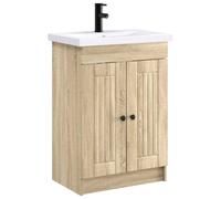 Ensemble de meubles de salle de bain en chêne Sonoma, dimensions : 56 x 37,5 x 81 cm