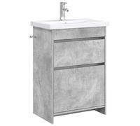 Ensemble de meubles de salle de bain en gris béton, dimensions : 61 x 40 x 84,5 cm