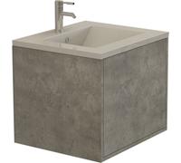 Ensemble de meubles de salle de bain Linz, imitation béton, couleur gris