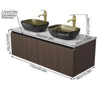 Ensemble de meubles de salle de bain - Meuble de salle de bain - Meuble vasque - Meuble lavabo - Meuble de douche - Double vasque en céramique