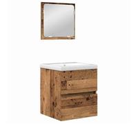 Ensemble de meubles de salle de bain mural - vidaXL - Bois ancien et blanc - Bois d'ingénierie - 41x38,5x46 cm