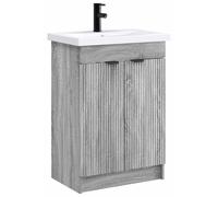 Ensemble de meubles de salle de bain Sonoma, gris, dimensions : 56 x 37,5 x 81 cm
