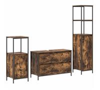 vidaXL Ensemble de mobilier de salle de bain 3 pcs Chêne fumé