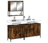 vidaXL Meubles de salle de bain – Ensemble 3 pièces – Chêne fumé