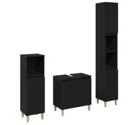 Ensemble de meubles de salle de bain - vidaXL - Chêne Noir - 30x30x180 cm - Bois d'ingénierie - Finition mate
