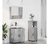Ensemble de meubles de salle de bains sobre avec porte 3 pcs Gris Sonoma 61 x 35 x 64 cm - Armoires de toilette FR3027869 3parcel