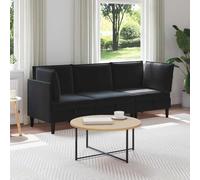 Ensemble de Meubles de Salon Moderne 3 pièces Velours Noir, canapé 3 Places avec sièges rembourrés et Rangement, Structure Ergonomique en contreplaqué, Confortable et Facile
