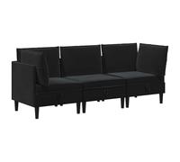 Ensemble De Meubles De Salon Velours Noir 3 Pièces | Velours élégant, siège doux, design ergonomique, entretien facile