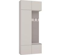 Ensemble de meubles d'entrée/vestiaire en cachemire HAGA II 1SZ1W – Armoire, siège, crochets | Couleur : cachemire