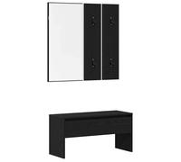Ensemble de meubles d'entrée - vidaXL - Chêne Noir - Bois d'ingénierie - 80x30,5x40 cm - Miroir 80x39 cm