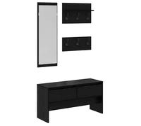 Ensemble de meubles d'entrée - vidaXL - Chêne Noir - Bois d'ingénierie - 90x31x46,5 cm - Banc de rangement