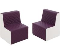 Ensemble de meubles eko en cuir matelassé : 2xfootrest Ensemble de meubles eko leather quilted : 2x chaise (couleur : blanc, violet)