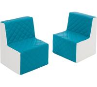Ensemble de meubles eko en cuir matelassé : 2xfotel Ensemble de meubles eko en cuir matelassé : 2xfotel (couleur : blanc, turquoise)