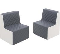 Ensemble de meubles eko en cuir matelassé : 2xfotel Ensemble de meubles eko leather quilted : 2xfotel (couleur : blanc,gris)