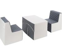 Ensemble de meubles en cuir matelassé : 2xfotel+couch Ensemble de meubles eko en cuir matelassé : 2xfotel+couch (couleur : blanc,gris)