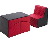 Ensemble de meubles en matelassé : fauteuil+couch Ensemble de meubles en matelassé : fauteuil+couch (couleur : noir-rouge)