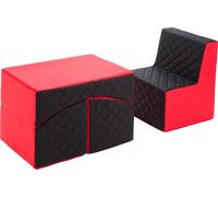 Ensemble de meubles en matelassé : fauteuil+couch Ensemble de meubles en matelassé : fauteuil+couch (couleur : rouge et noir)