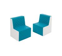 Ensemble de meubles eko en cuir matelassé : 2xfotel Ensemble de meubles eko en cuir matelassé : 2xfotel (couleur : blanc, turquoise)